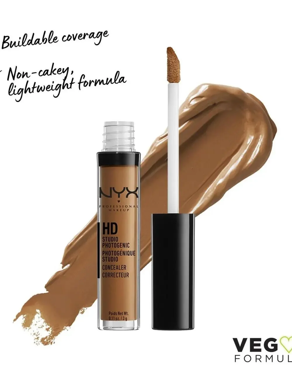 NEW NYX HD Photogenic Concealer 0.11 Fl Oz Cocoa Color Correcting Coverage